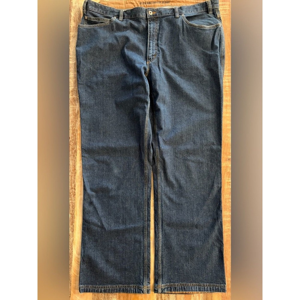 Duluth Trading Flex Ballroom Relaxed Fit Jeans Mens 46x34 Blue Denim Stretch